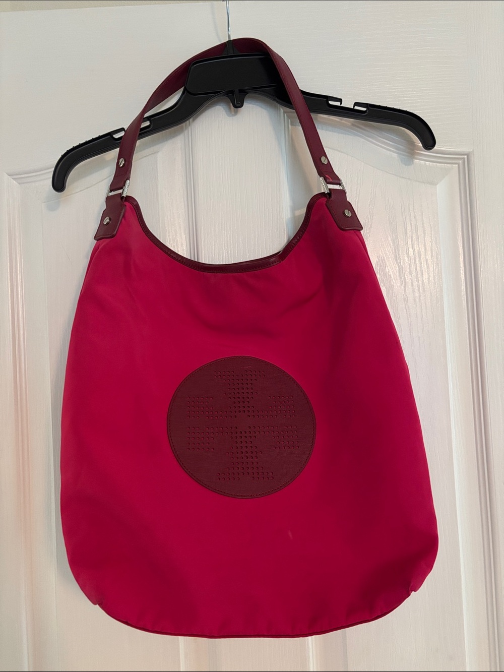 Tory Burch Pink Shoulder Hobo with Logo Medallion